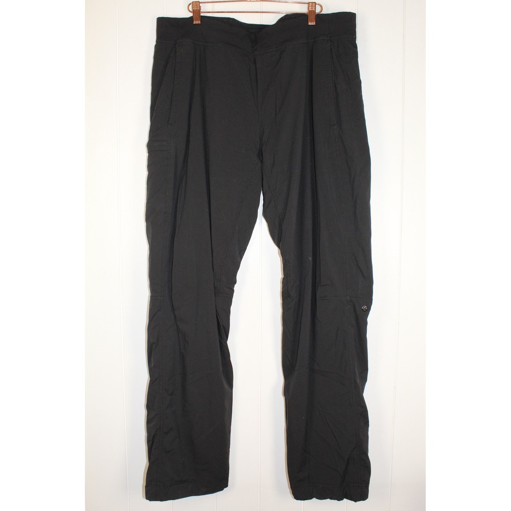 Lululemon Men's Drawstring Waist Lined Adj Ankle Pinstriped Black Pants Size XXL